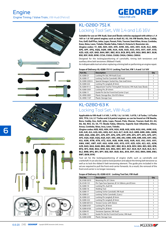 GEDORE Automotive KLANN Main catalog General Repairs Nb. : 2086 - Page 348