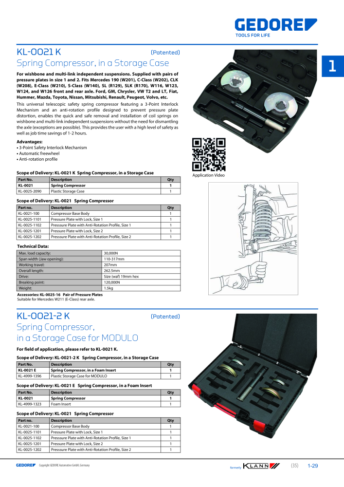 GEDORE Automotive KLANN Main catalog General Repairs NR.: 2086 - Seite 35