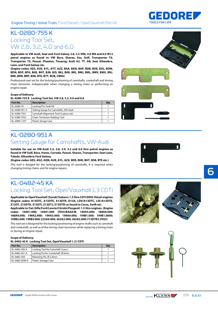 GEDORE Automotive KLANN Main catalog General Repairs NEJ.: 2086 - Sida 379