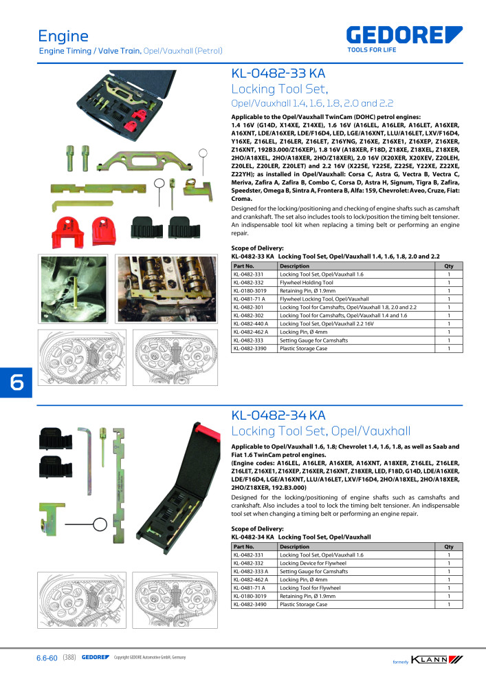 GEDORE Automotive KLANN Main catalog General Repairs Nº: 2086 - Página 388