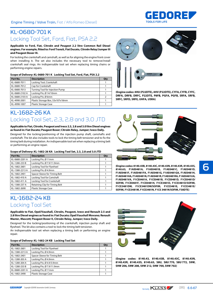 GEDORE Automotive KLANN Main catalog General Repairs NR.: 2086 - Pagina 395