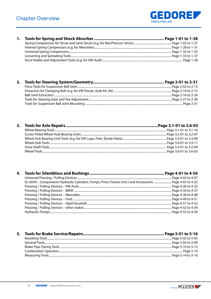 GEDORE Automotive KLANN Main catalog General Repairs NO.: 2086 - Page 4