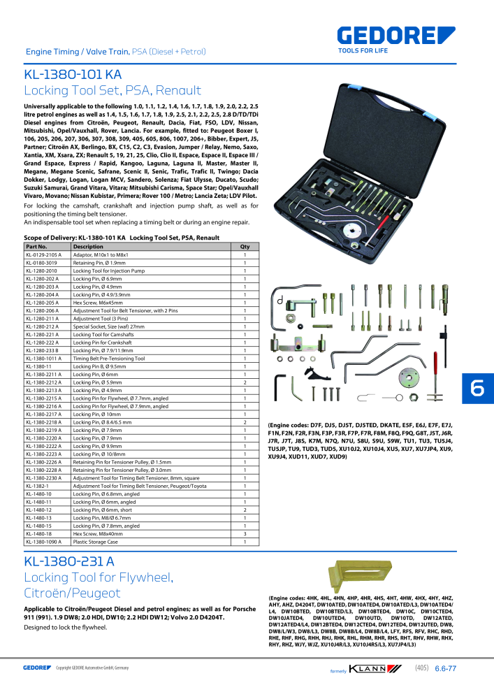 GEDORE Automotive KLANN Main catalog General Repairs NR.: 2086 - Seite 405