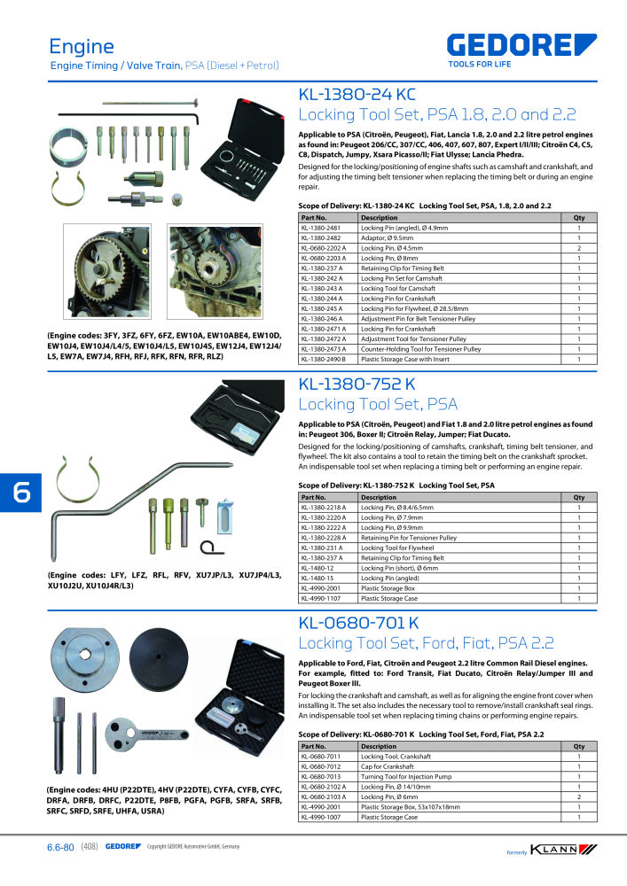 GEDORE Automotive KLANN Main catalog General Repairs NO.: 2086 - Page 408