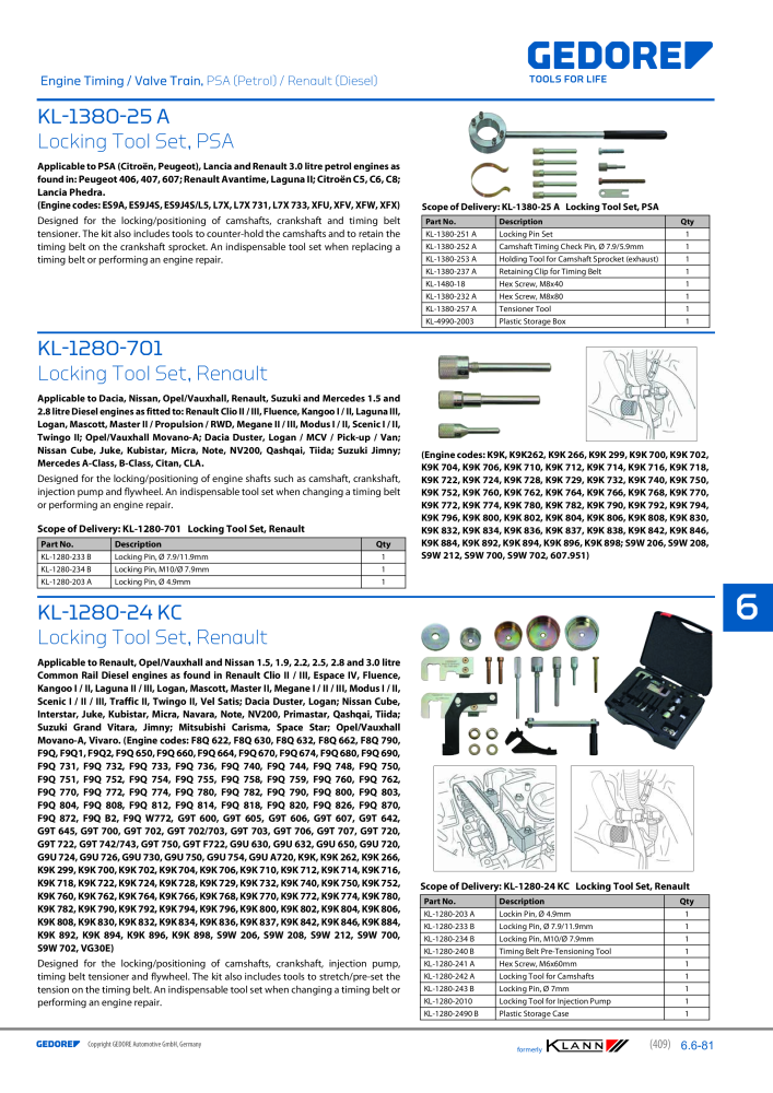 GEDORE Automotive KLANN Main catalog General Repairs NR.: 2086 - Pagina 409