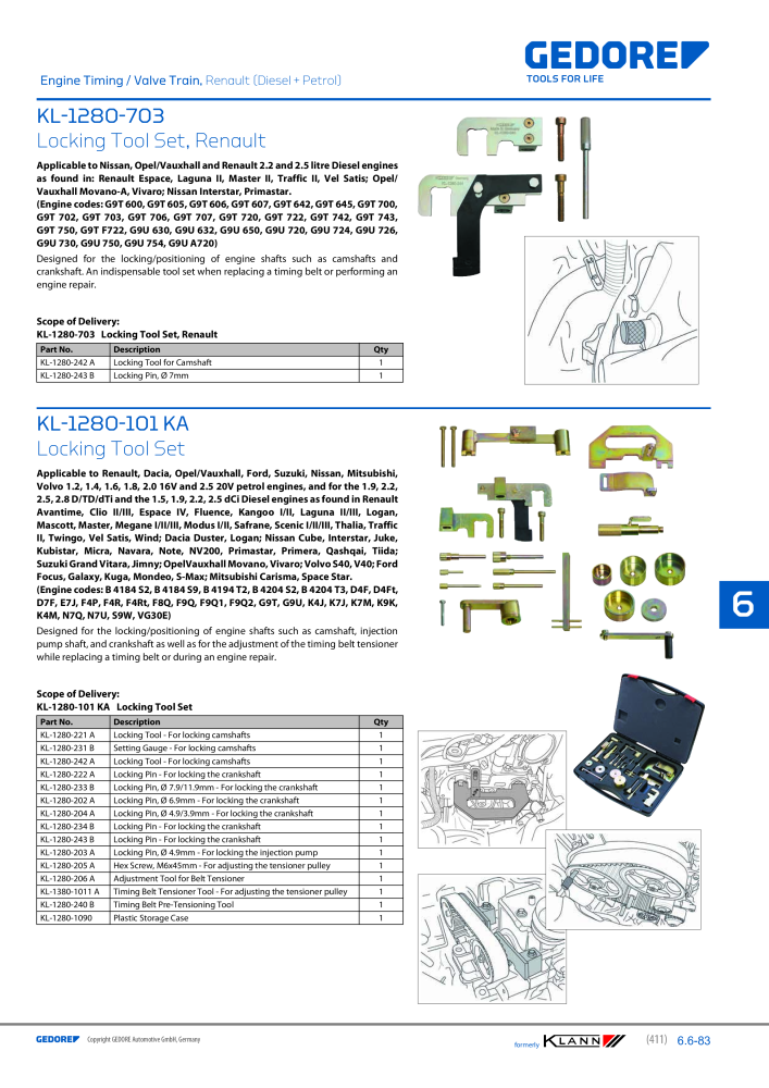 GEDORE Automotive KLANN Main catalog General Repairs NEJ.: 2086 - Sida 411