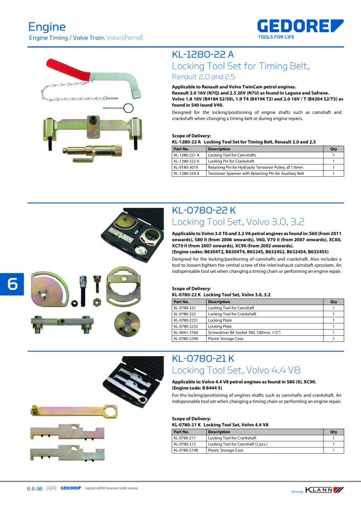 GEDORE Automotive KLANN Main catalog General Repairs NR.: 2086 - Pagina 424