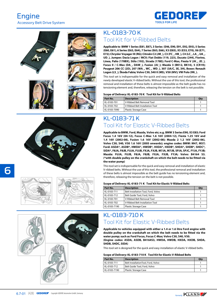 GEDORE Automotive KLANN Main catalog General Repairs NR.: 2086 - Pagina 428