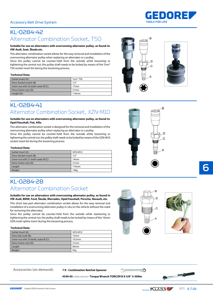 GEDORE Automotive KLANN Main catalog General Repairs NR.: 2086 - Seite 431