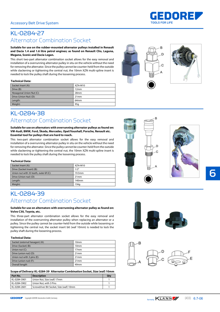 GEDORE Automotive KLANN Main catalog General Repairs NR.: 2086 - Pagina 433