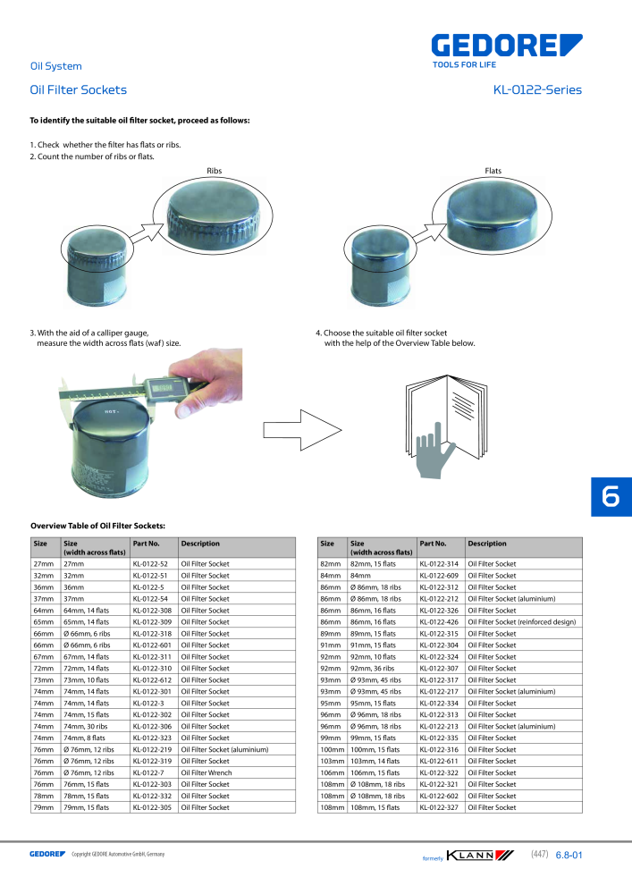 GEDORE Automotive KLANN Main catalog General Repairs NEJ.: 2086 - Sida 447