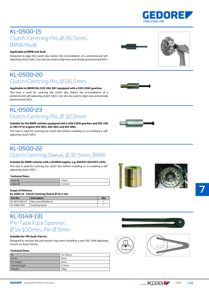 GEDORE Automotive KLANN Main catalog General Repairs NEJ.: 2086 - Sida 469