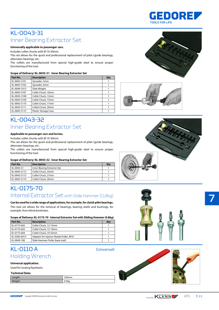 GEDORE Automotive KLANN Main catalog General Repairs NR.: 2086 - Pagina 475