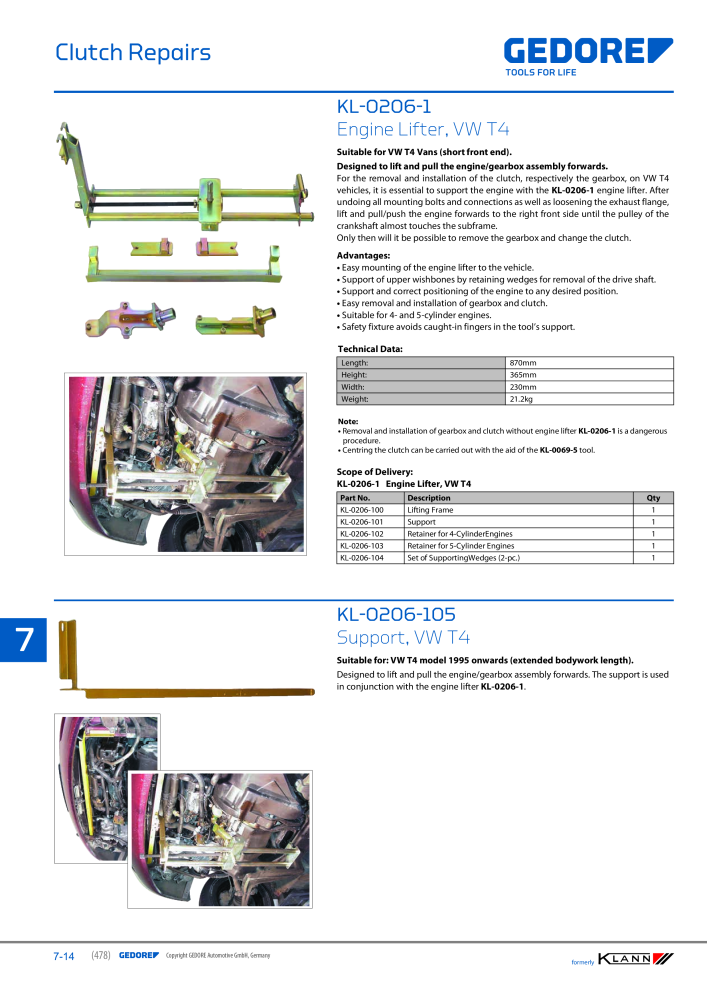 GEDORE Automotive KLANN Main catalog General Repairs Nb. : 2086 - Page 478