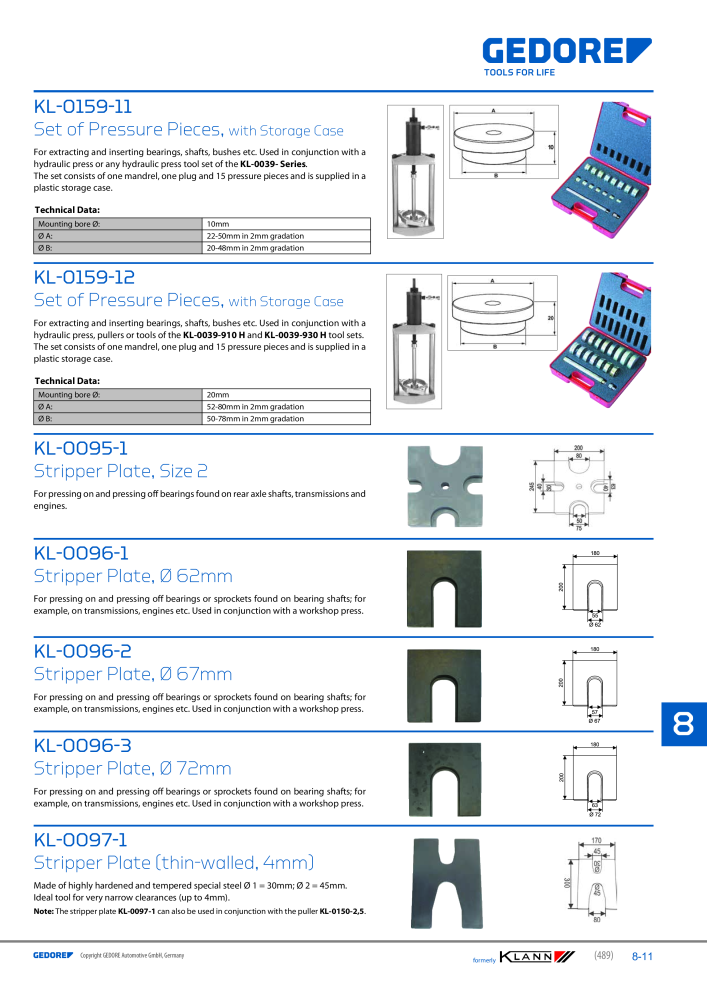 GEDORE Automotive KLANN Main catalog General Repairs NR.: 2086 - Strona 489