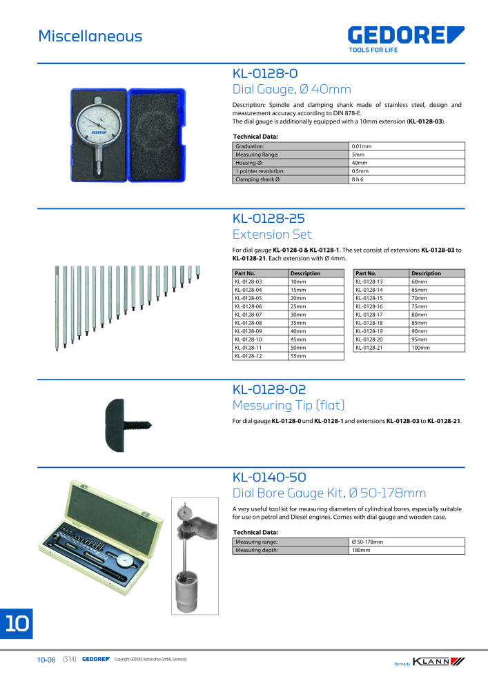 GEDORE Automotive KLANN Main catalog General Repairs NO.: 2086 - Page 514