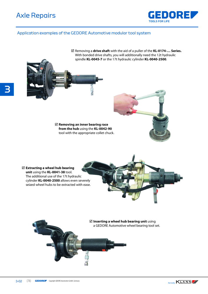 GEDORE Automotive KLANN Main catalog General Repairs Nb. : 2086 - Page 78