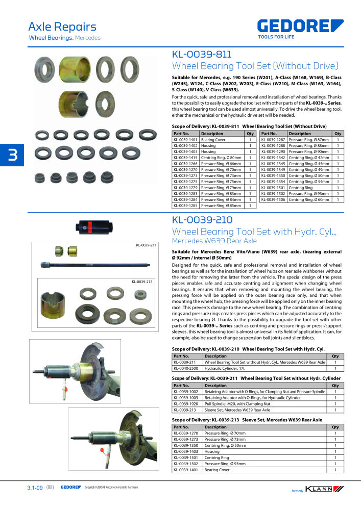 GEDORE Automotive KLANN Main catalog General Repairs Č. 2086 - Strana 88