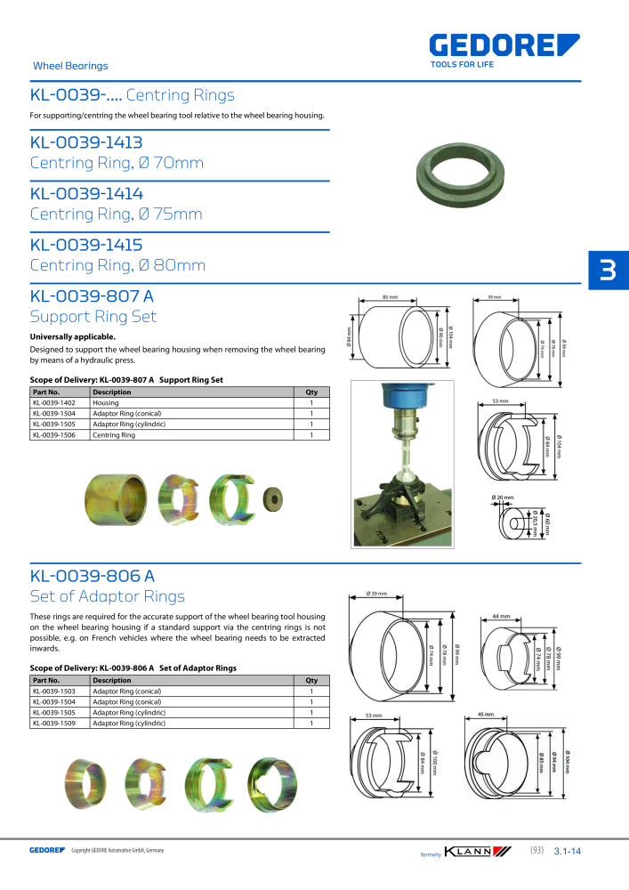 GEDORE Automotive KLANN Main catalog General Repairs NEJ.: 2086 - Sida 93