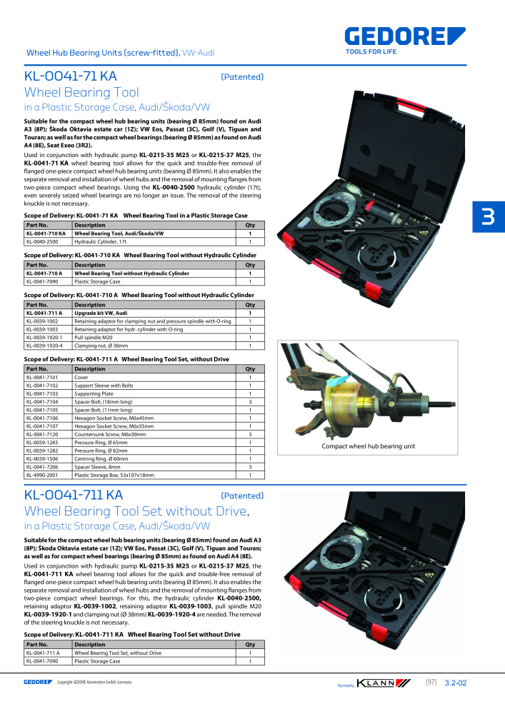 GEDORE Automotive KLANN Main catalog General Repairs NR.: 2086 - Pagina 97