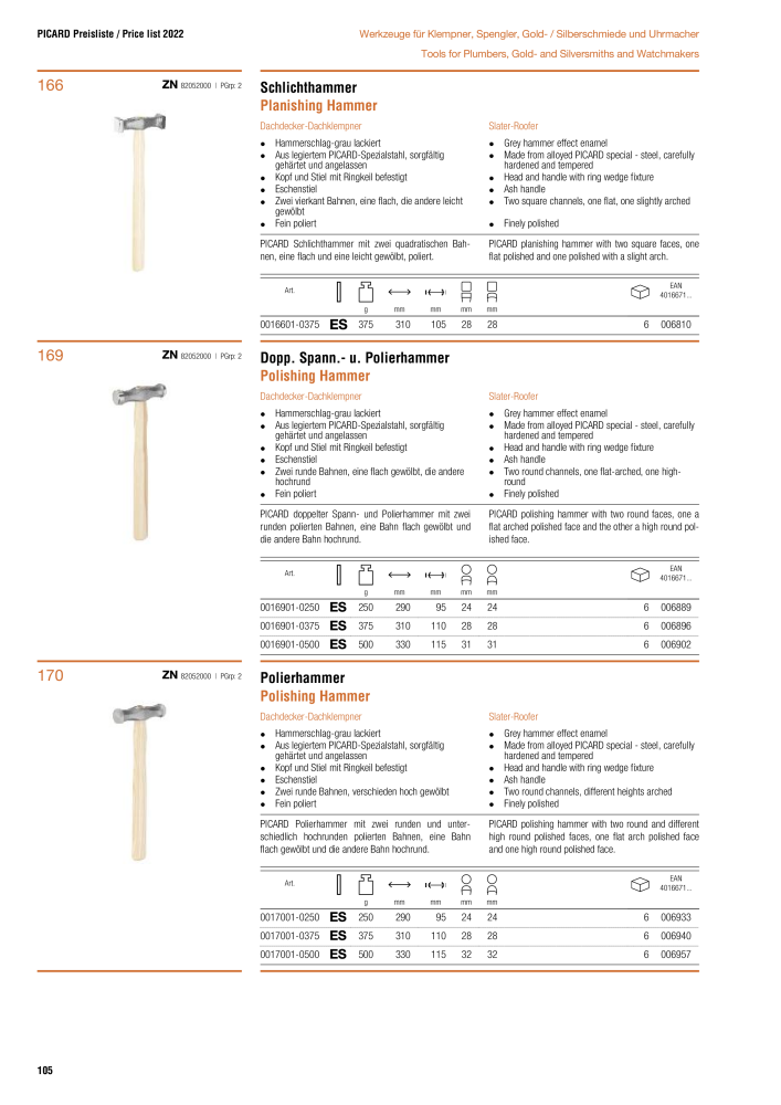 PICARD Catalog hammers NR.: 20873 - Strona 108