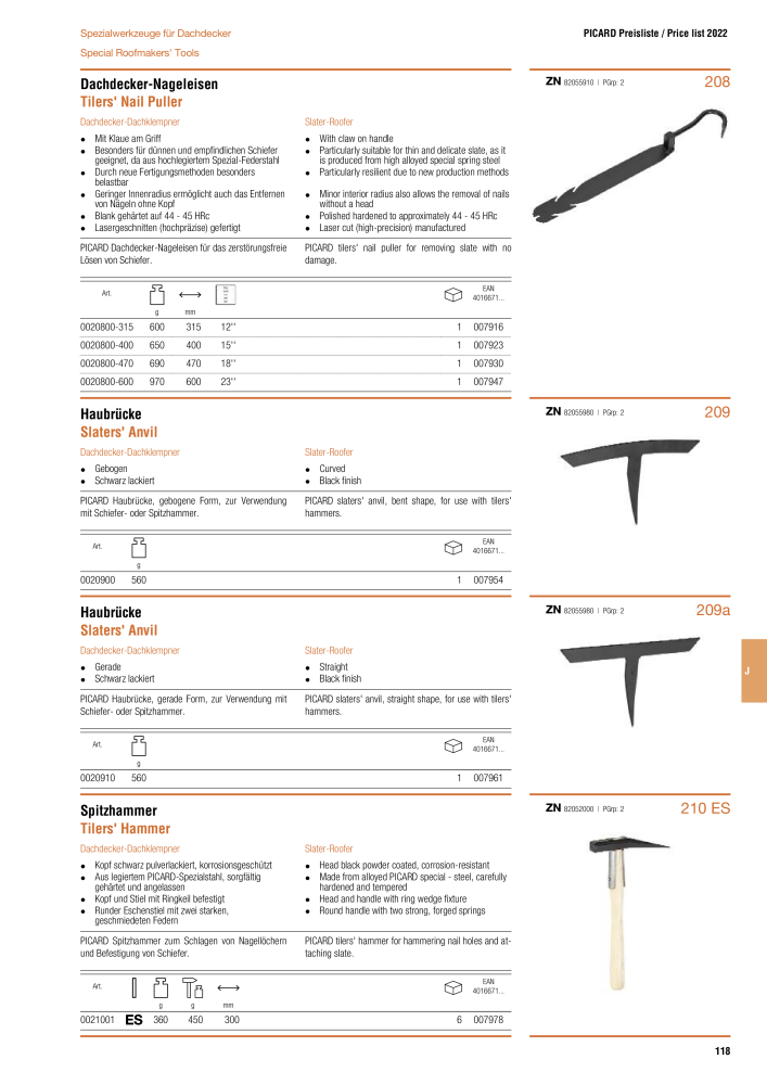 PICARD Catalog hammers NR.: 20873 - Pagina 121