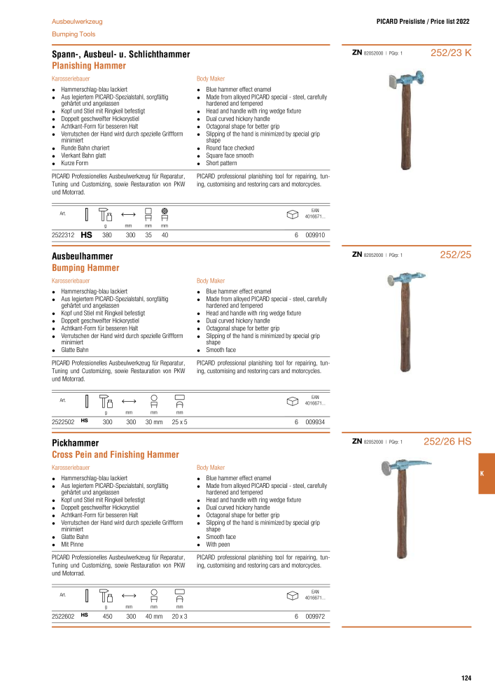 PICARD Catalog hammers NR.: 20873 - Seite 127