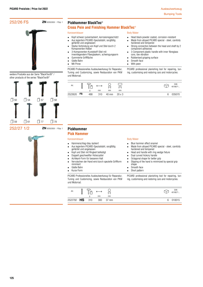 PICARD Catalog hammers NR.: 20873 - Seite 128