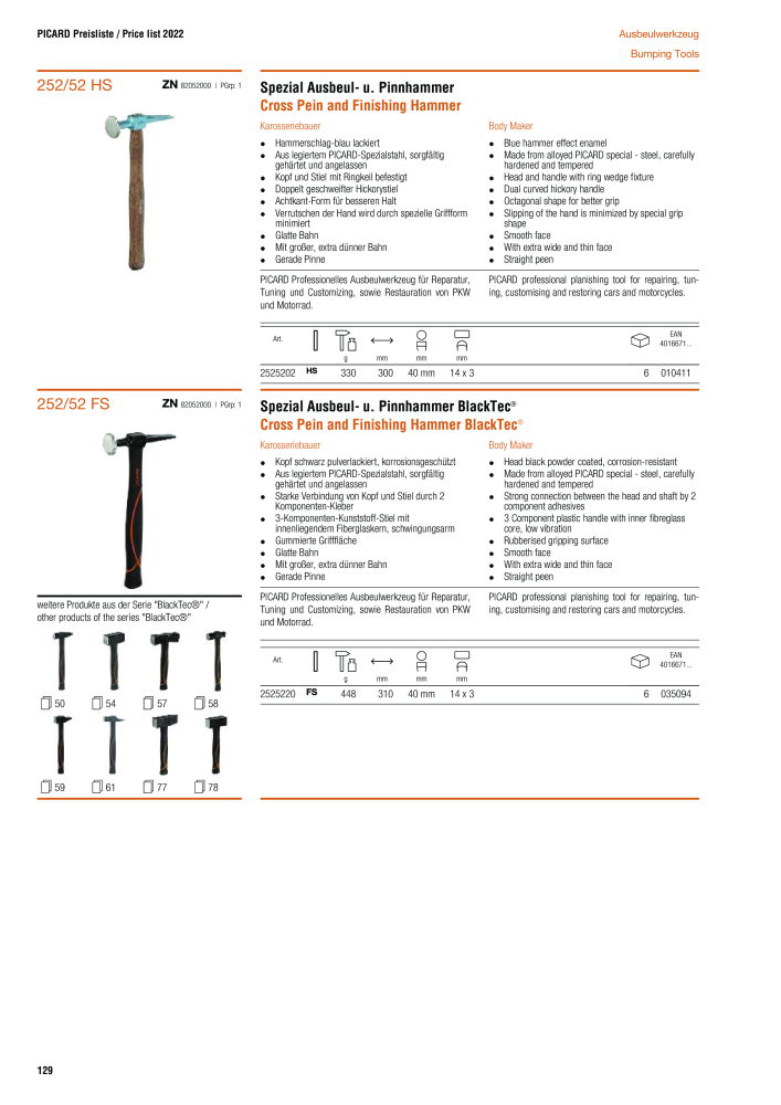 PICARD Catalog hammers NR.: 20873 - Seite 132