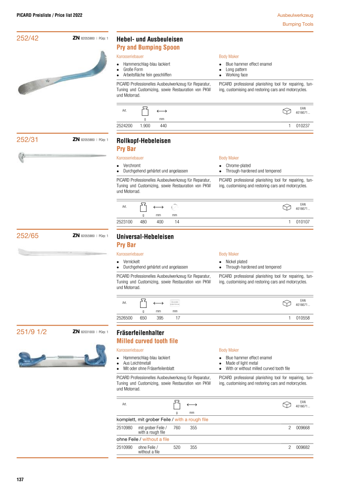 PICARD Catalog hammers NR.: 20873 - Seite 140