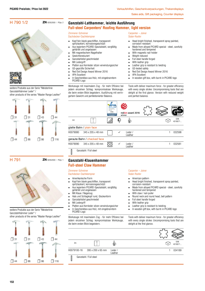 PICARD Catalog hammers NR.: 20873 - Strona 156