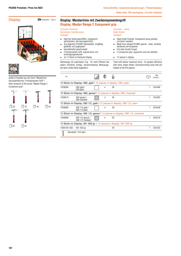 PICARD Catalog hammers NR.: 20873 - Pagina 160