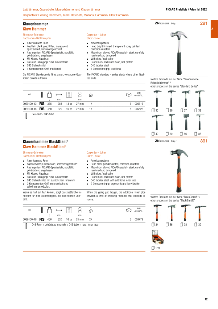 PICARD Catalog hammers NR.: 20873 - Pagina 45