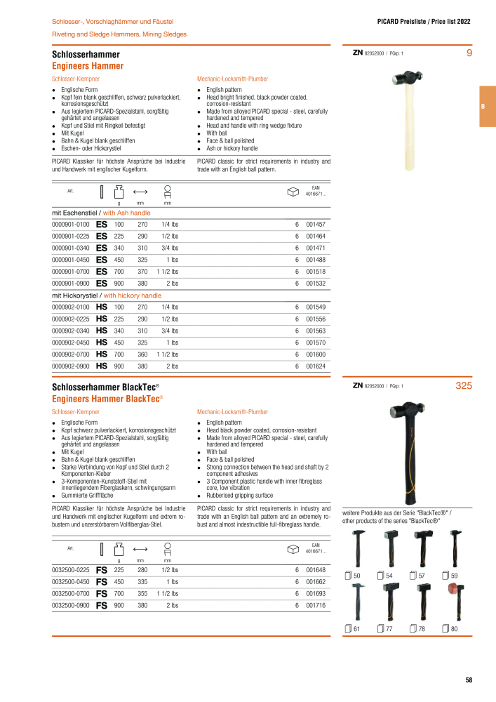 PICARD Catalog hammers NR.: 20873 - Seite 61