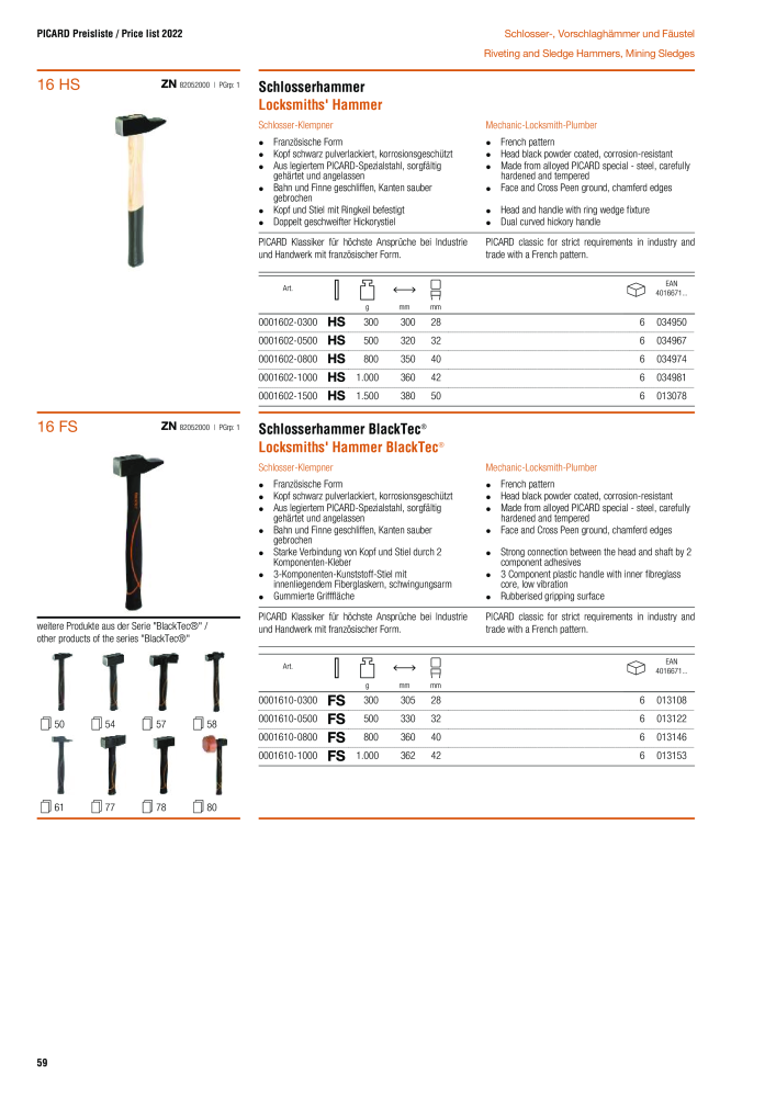 PICARD Catalog hammers NR.: 20873 - Pagina 62