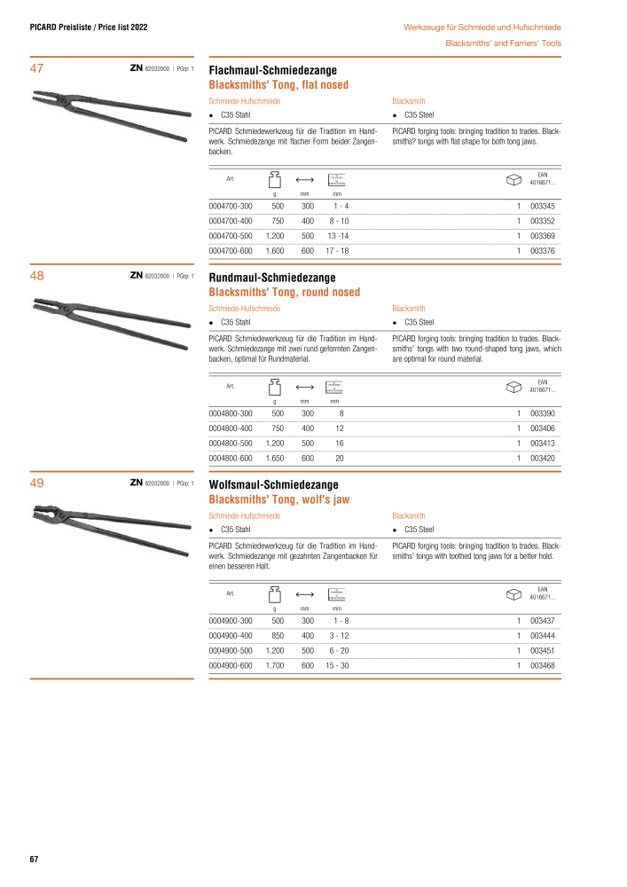 PICARD Catalog hammers NR.: 20873 - Strona 70