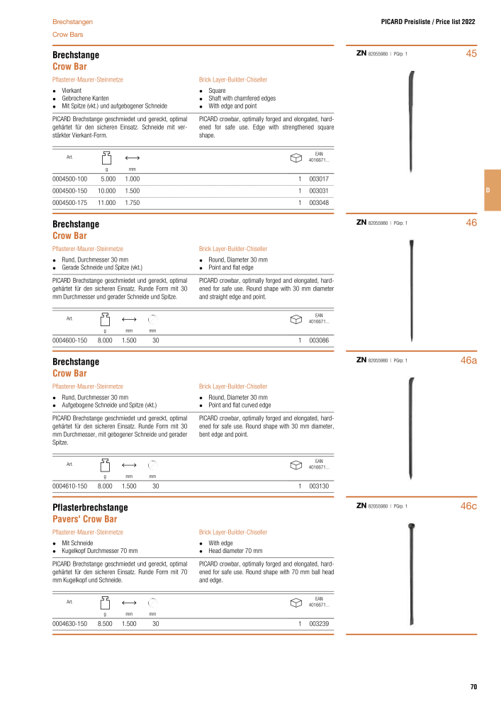 PICARD Catalog hammers NR.: 20873 - Seite 73