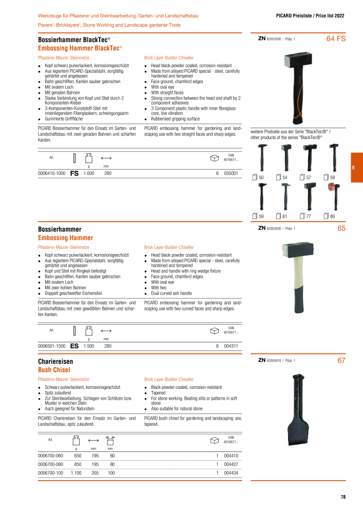 PICARD Catalog hammers NR.: 20873 - Pagina 81