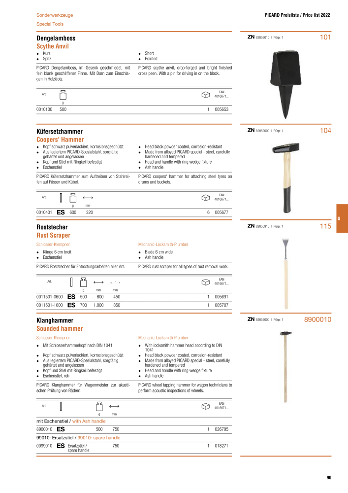 PICARD Catalog hammers NR.: 20873 - Seite 93