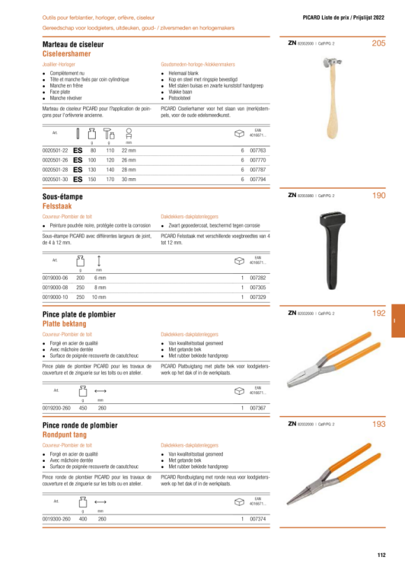 PICARD Falzmeißel, 200 g 0019000-06