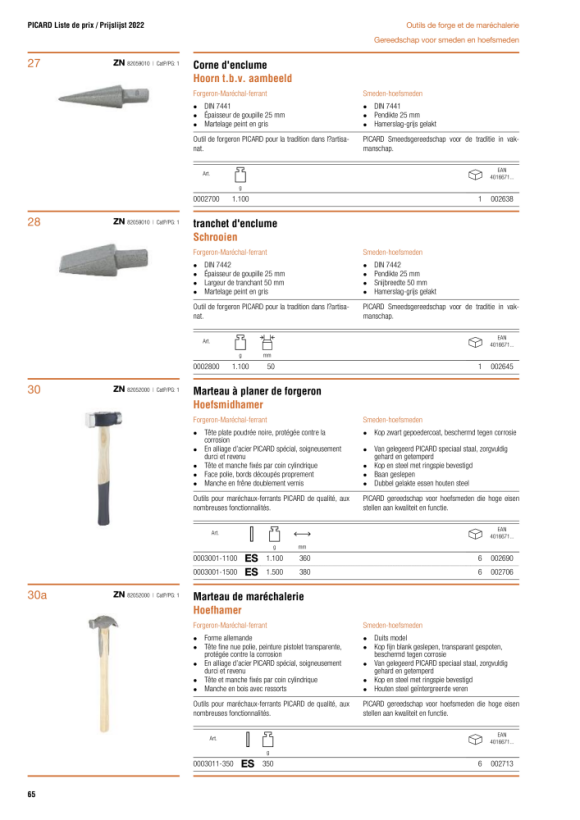 PICARD Hufschmiedehammer, ES 0003001-1500