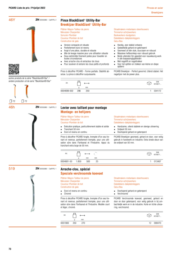 PICARD Nageleisen BlackGiant® Utility-Bar 0004699-002