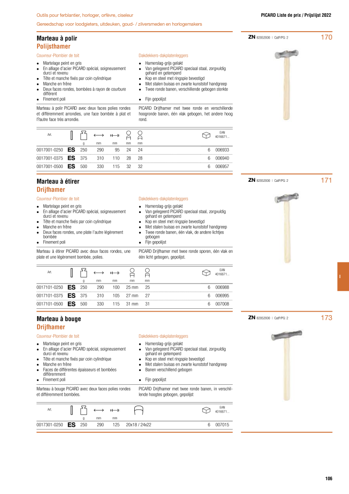 PICARD Catalogus hamers NR.: 20875 - Pagina 109