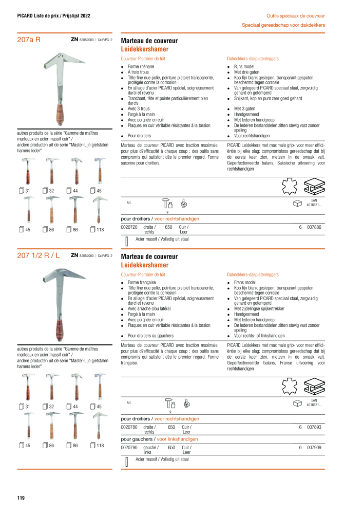 PICARD Catalogus hamers NO.: 20875 - Page 122