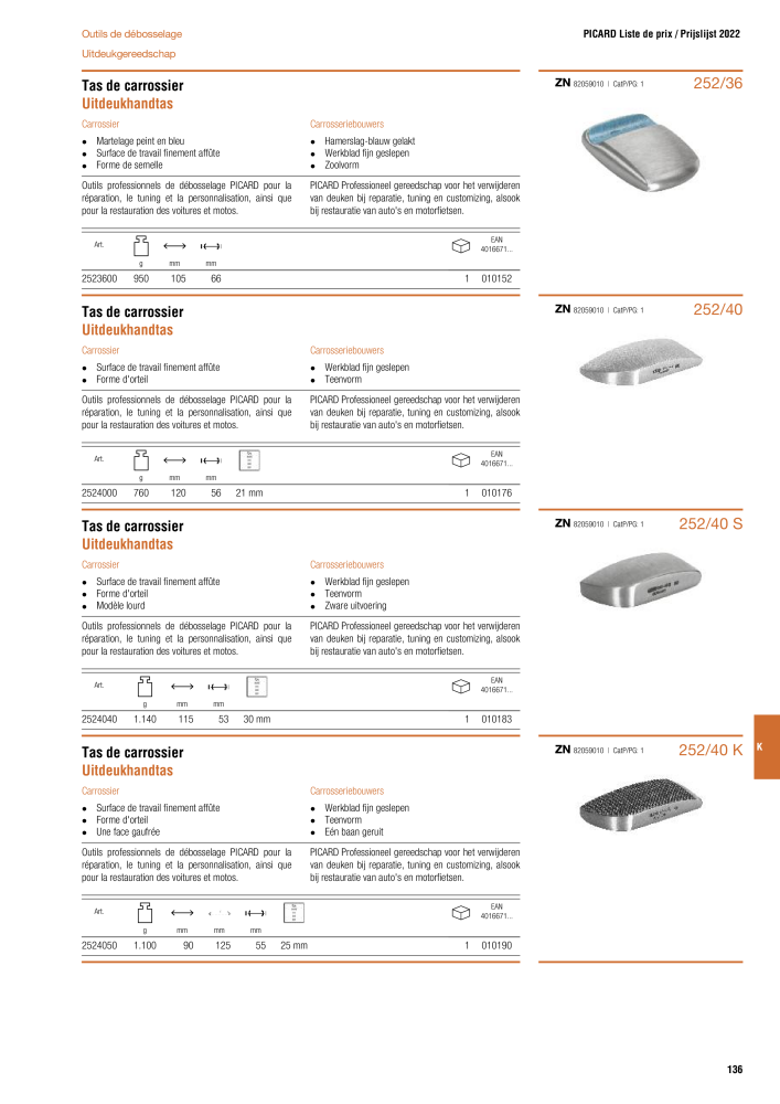 PICARD Catalogus hamers NO.: 20875 - Page 139