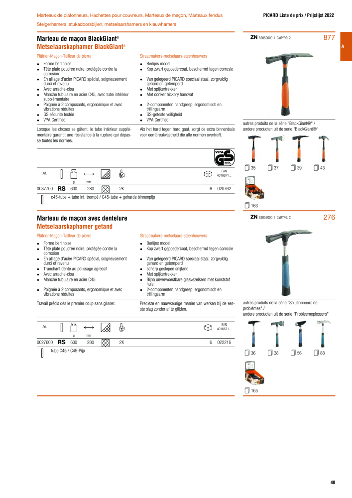 PICARD Catalogus hamers NR.: 20875 - Seite 43