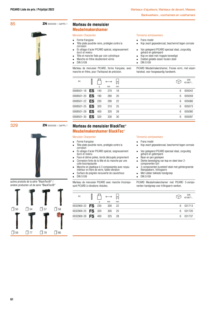 PICARD Catalogus hamers NO.: 20875 - Page 64