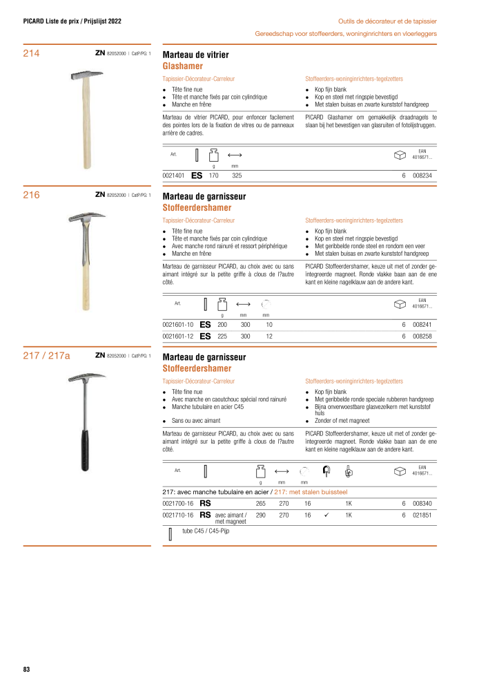 PICARD Catalogus hamers NR.: 20875 - Seite 86