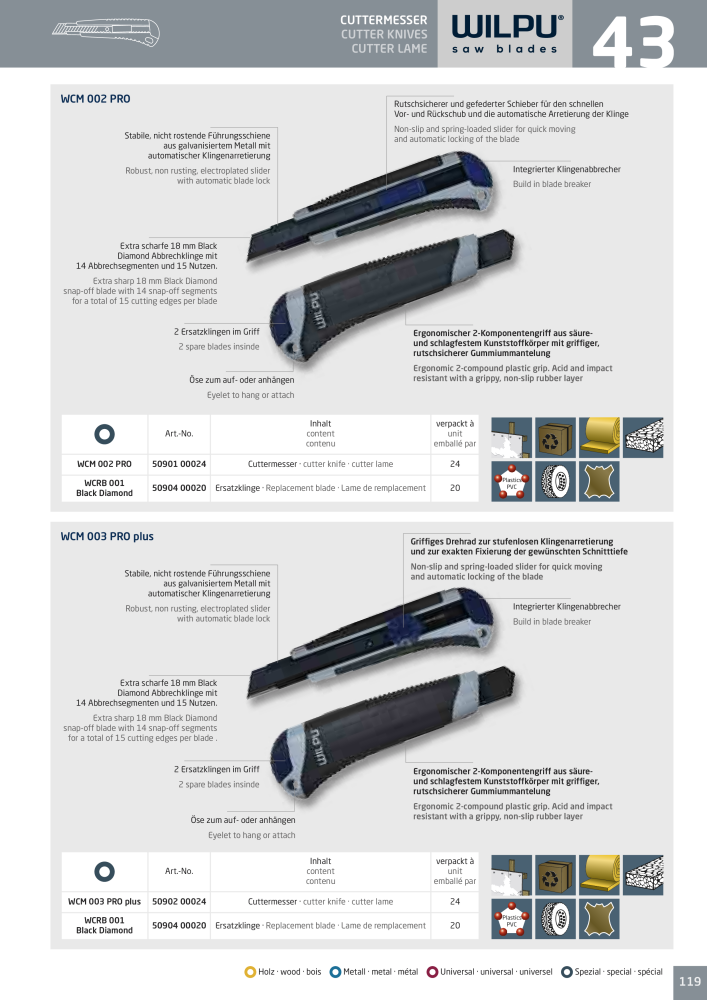 WILPU Hauptkatalog Stichsägen NR.: 2088 - Seite 119