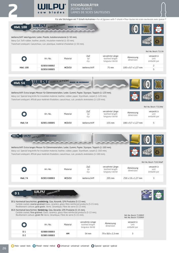 WILPU Hauptkatalog Stichsägen NR.: 2088 - Seite 26